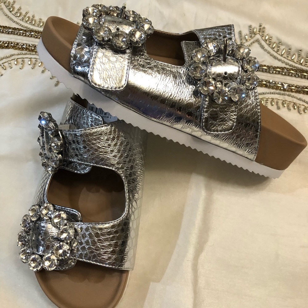 Kurt Geiger London Marlo Crystal Croc Sandals NEW